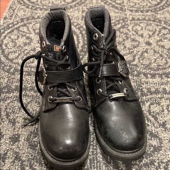 Harley-Davidson Shoes - Harley-Davidson Black Leather Lace-Up Boots